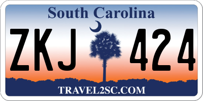SC license plate ZKJ424
