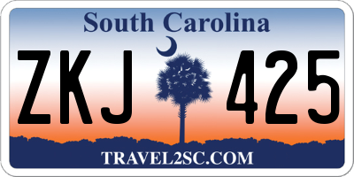 SC license plate ZKJ425