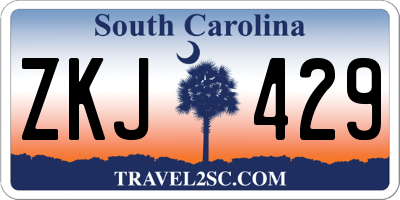 SC license plate ZKJ429