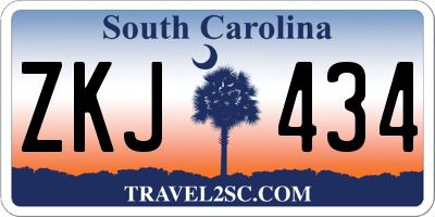 SC license plate ZKJ434