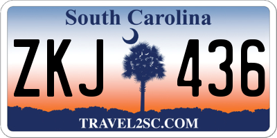 SC license plate ZKJ436