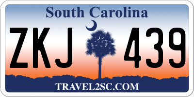 SC license plate ZKJ439