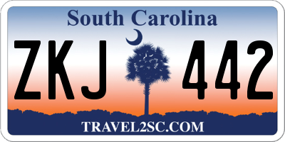 SC license plate ZKJ442