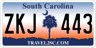 SC license plate ZKJ443