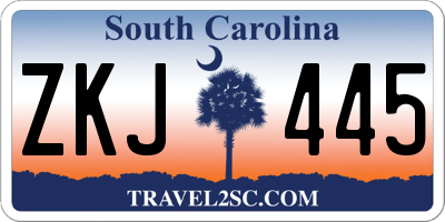 SC license plate ZKJ445