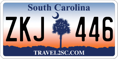 SC license plate ZKJ446