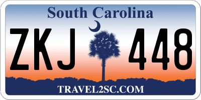 SC license plate ZKJ448
