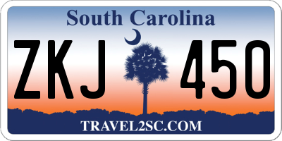 SC license plate ZKJ450