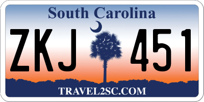 SC license plate ZKJ451
