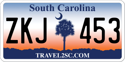 SC license plate ZKJ453
