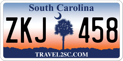 SC license plate ZKJ458