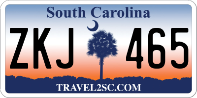SC license plate ZKJ465