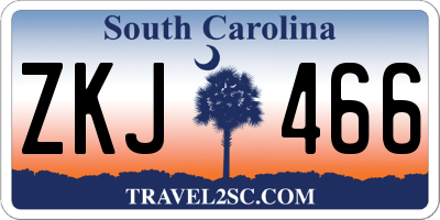 SC license plate ZKJ466