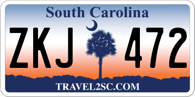 SC license plate ZKJ472