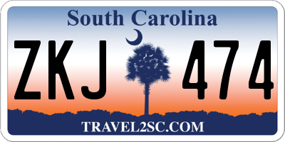 SC license plate ZKJ474
