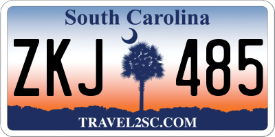 SC license plate ZKJ485