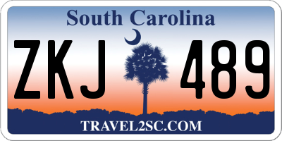 SC license plate ZKJ489