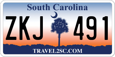 SC license plate ZKJ491