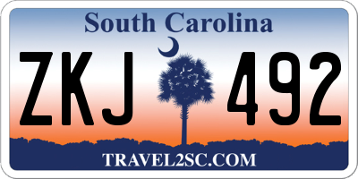 SC license plate ZKJ492