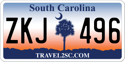SC license plate ZKJ496