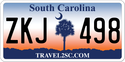 SC license plate ZKJ498