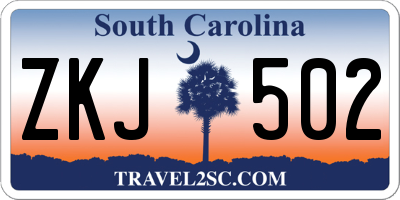 SC license plate ZKJ502