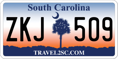 SC license plate ZKJ509