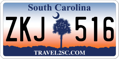 SC license plate ZKJ516