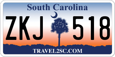 SC license plate ZKJ518