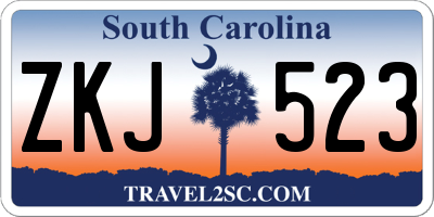 SC license plate ZKJ523