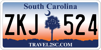 SC license plate ZKJ524