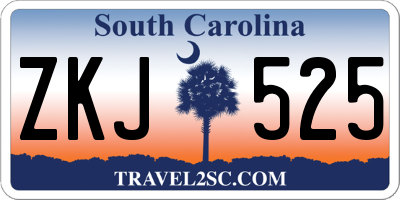 SC license plate ZKJ525