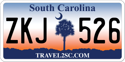 SC license plate ZKJ526