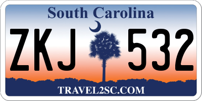 SC license plate ZKJ532