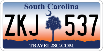 SC license plate ZKJ537