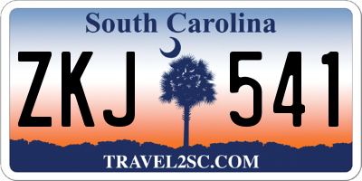 SC license plate ZKJ541