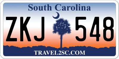 SC license plate ZKJ548