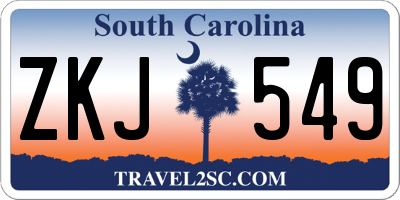 SC license plate ZKJ549