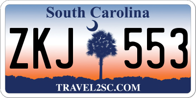 SC license plate ZKJ553
