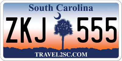 SC license plate ZKJ555