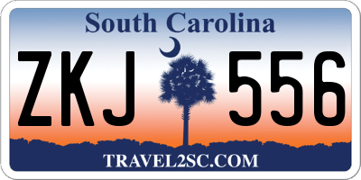 SC license plate ZKJ556