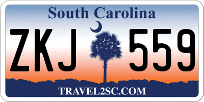 SC license plate ZKJ559
