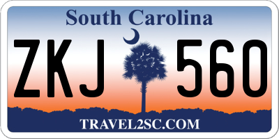 SC license plate ZKJ560