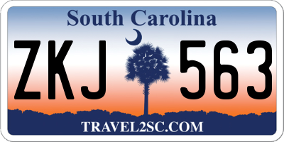 SC license plate ZKJ563