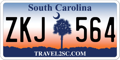 SC license plate ZKJ564