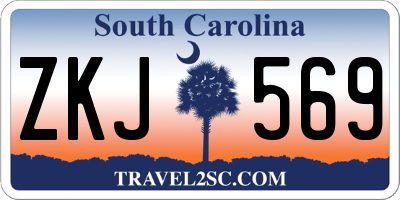 SC license plate ZKJ569