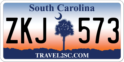 SC license plate ZKJ573