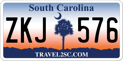 SC license plate ZKJ576