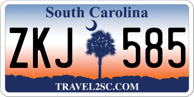 SC license plate ZKJ585
