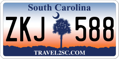 SC license plate ZKJ588
